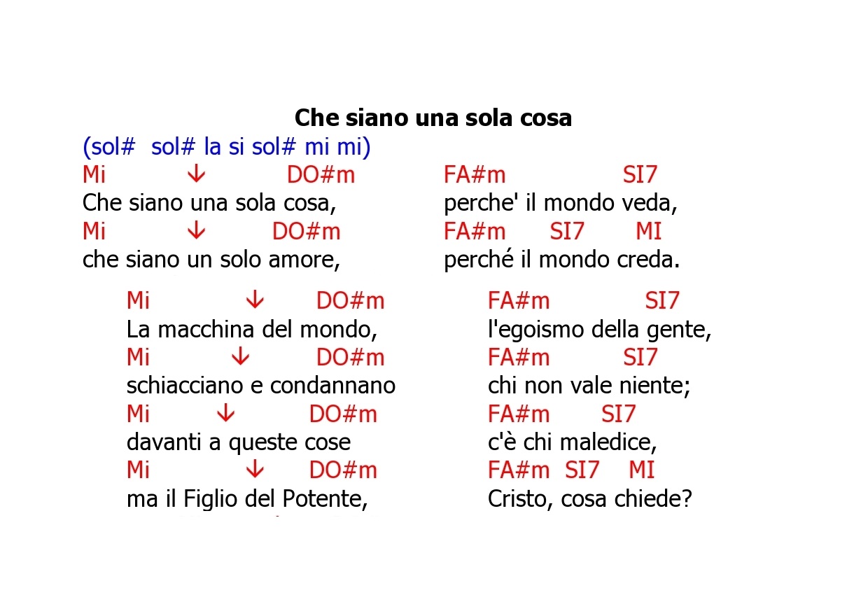 Che siano una sola cosa