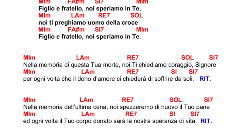 Noi Ti Preghiamo Uomo Della Croce