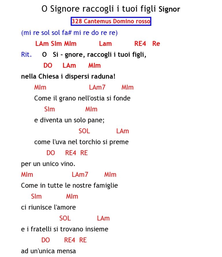 O Signore Raccogli I Tuoi Figli
