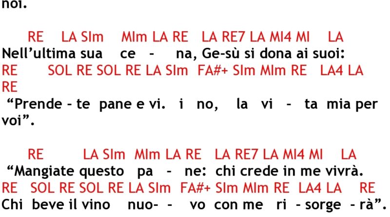Sei Tu Signore Il Pane Accordi