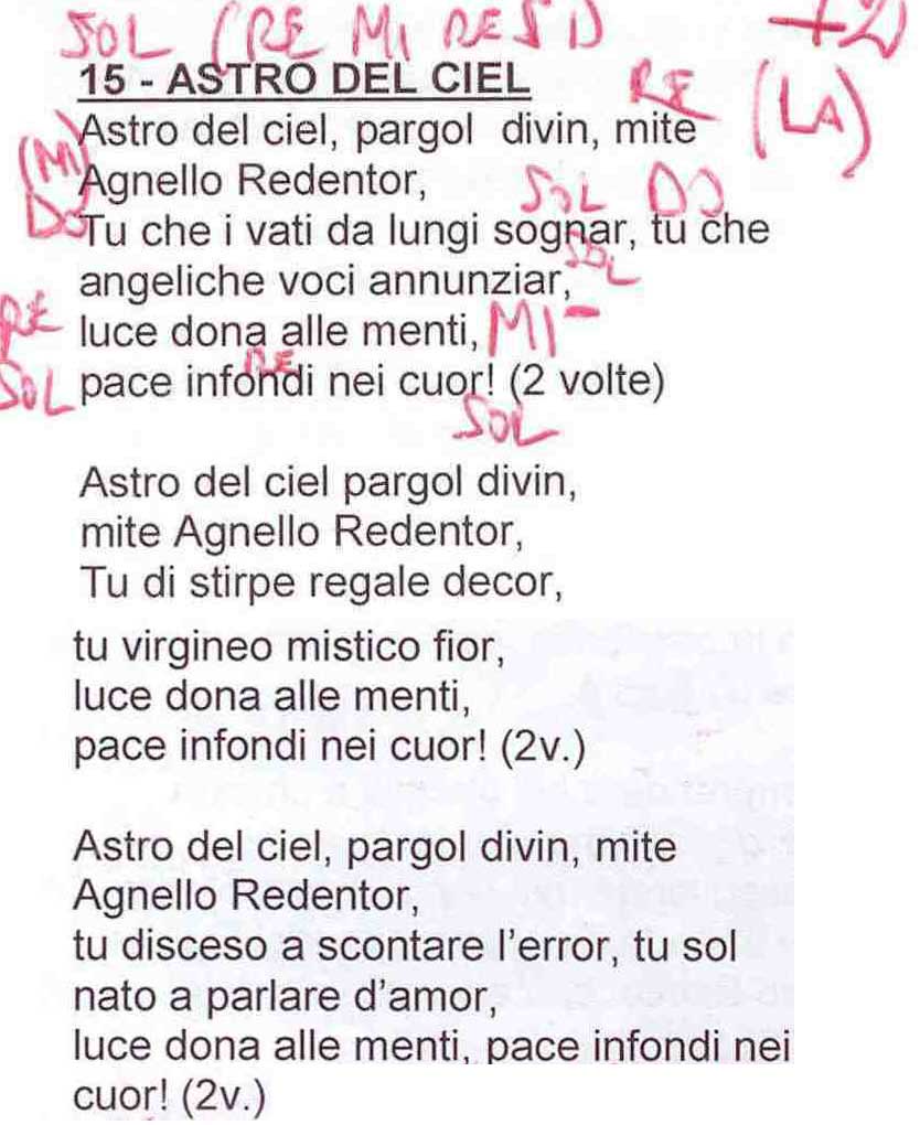 Astro Del Ciel Testo Italiano Pdf