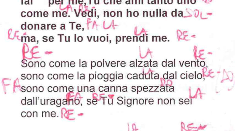 Claudio Chieffo Io Non Sono Degno Testo