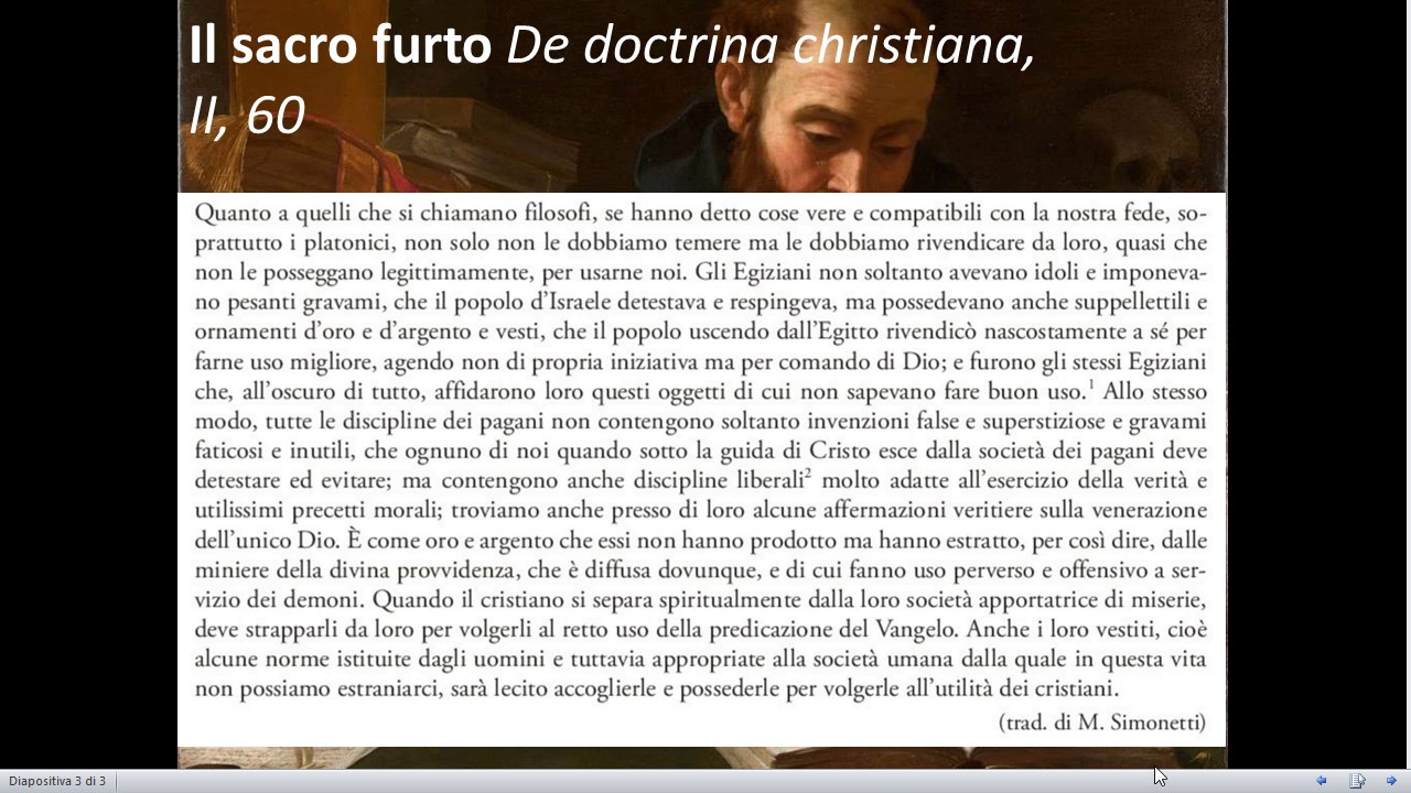 Il sacro furto dal De doctrina christiana di Agostino
