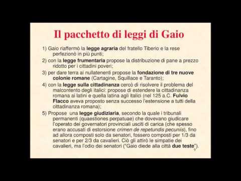 Le riforme dei Gracchi seconda parte: Caio Gracco