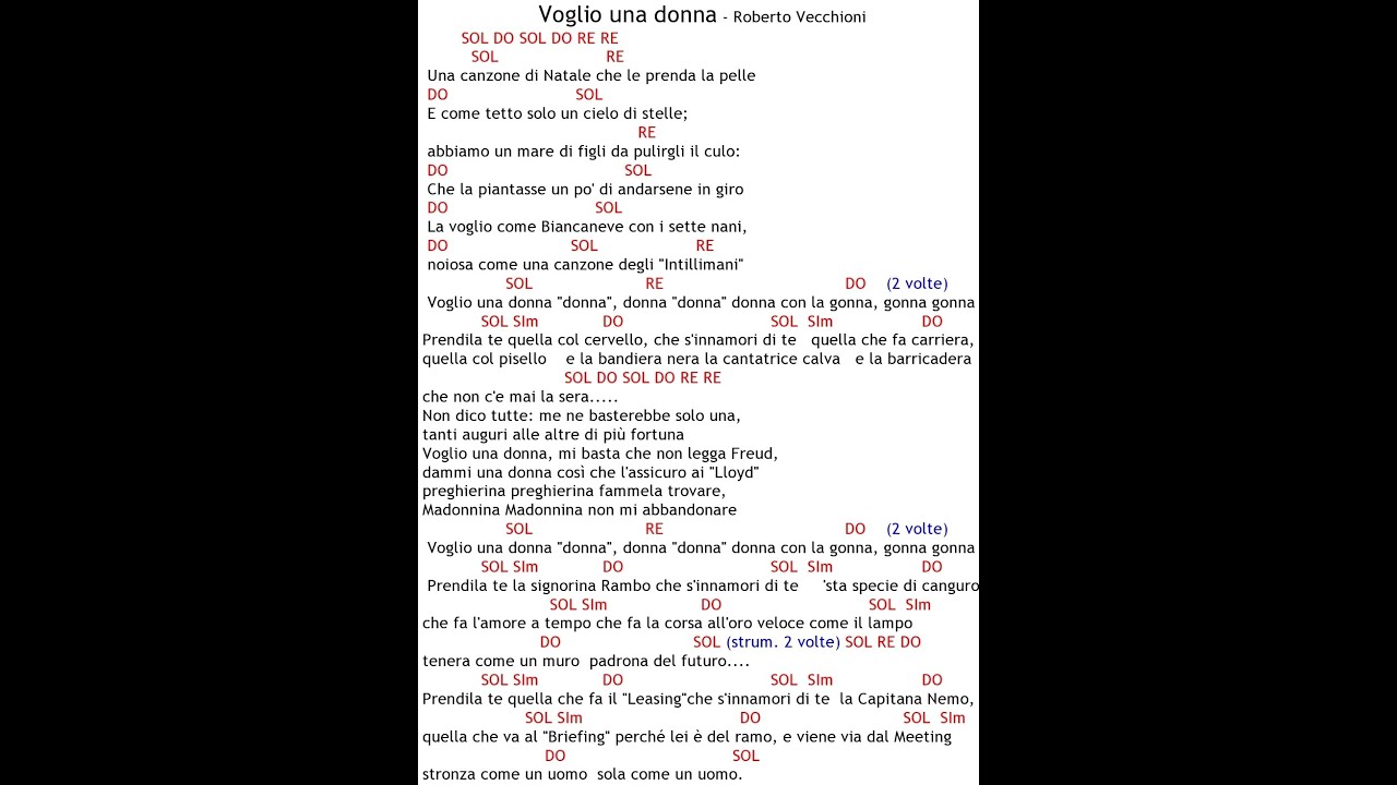 Voglio una donna cover Roberto Vecchioni