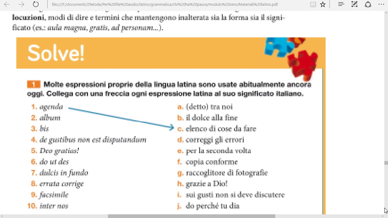Dal latino all’italiano