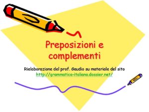Preposizioni e complementi