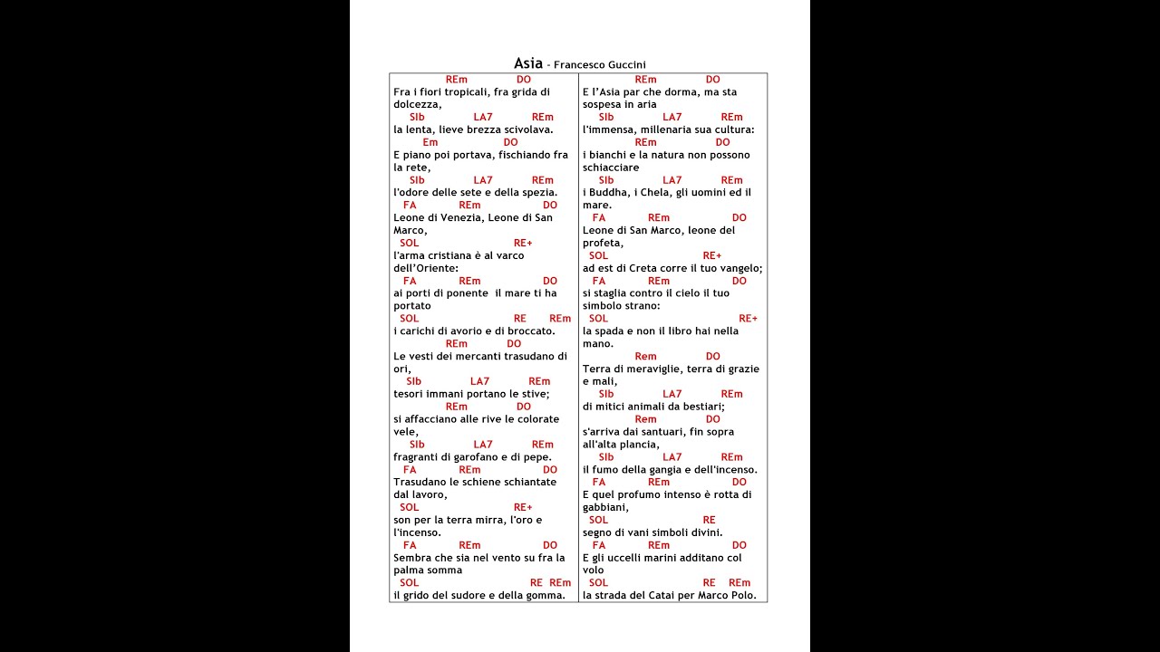 Asia cover Francesco Guccini