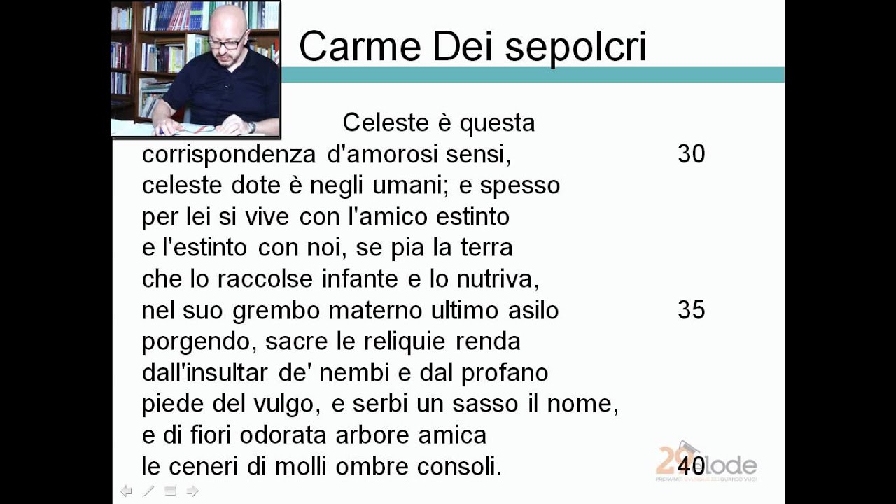 Corrispondenza di amorosi sensi – I sepolcri – Letteratura dell’800 – 29elode