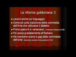 Le fasi della riforma goldoniana