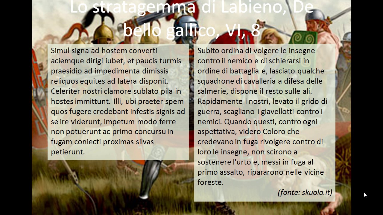 Come Labieno riesce ad ingannare i Galli Treviri De bello gallico VI 8 seconda parte
