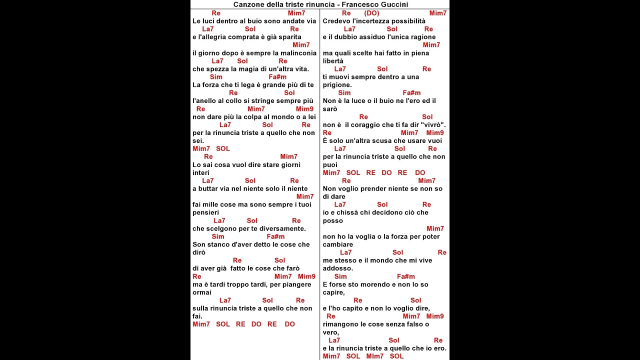 Canzone della triste rinuncia cover di Francesco Guccini