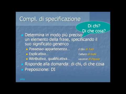 Il complemento di specificazione