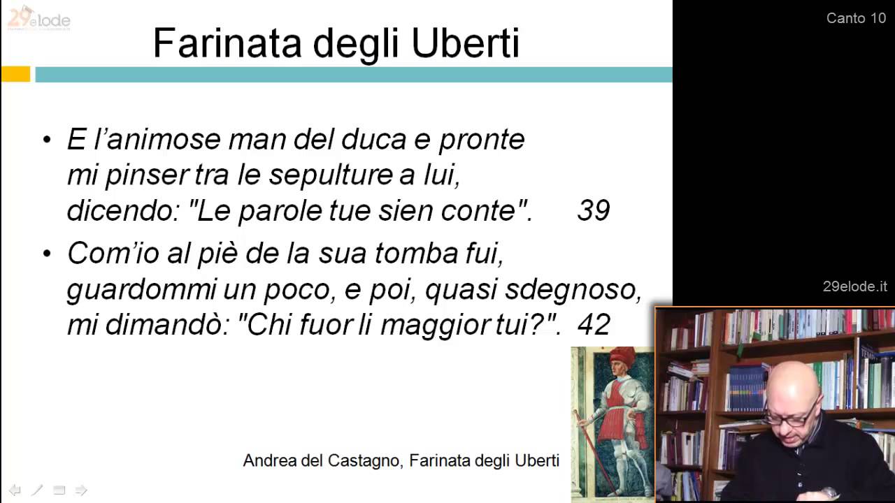 Farinata degli Uberti – Inferno – Videolezioni Divina Commedia 29elode