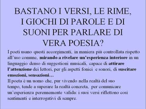 I temi e i contenuti della poesia