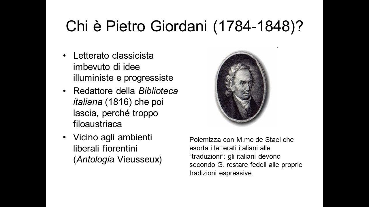 Pietro Giordani: un italiano risponde a Madame de Stael