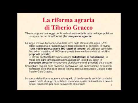 Le riforme dei Gracchi prima parte: Tiberio Gracco
