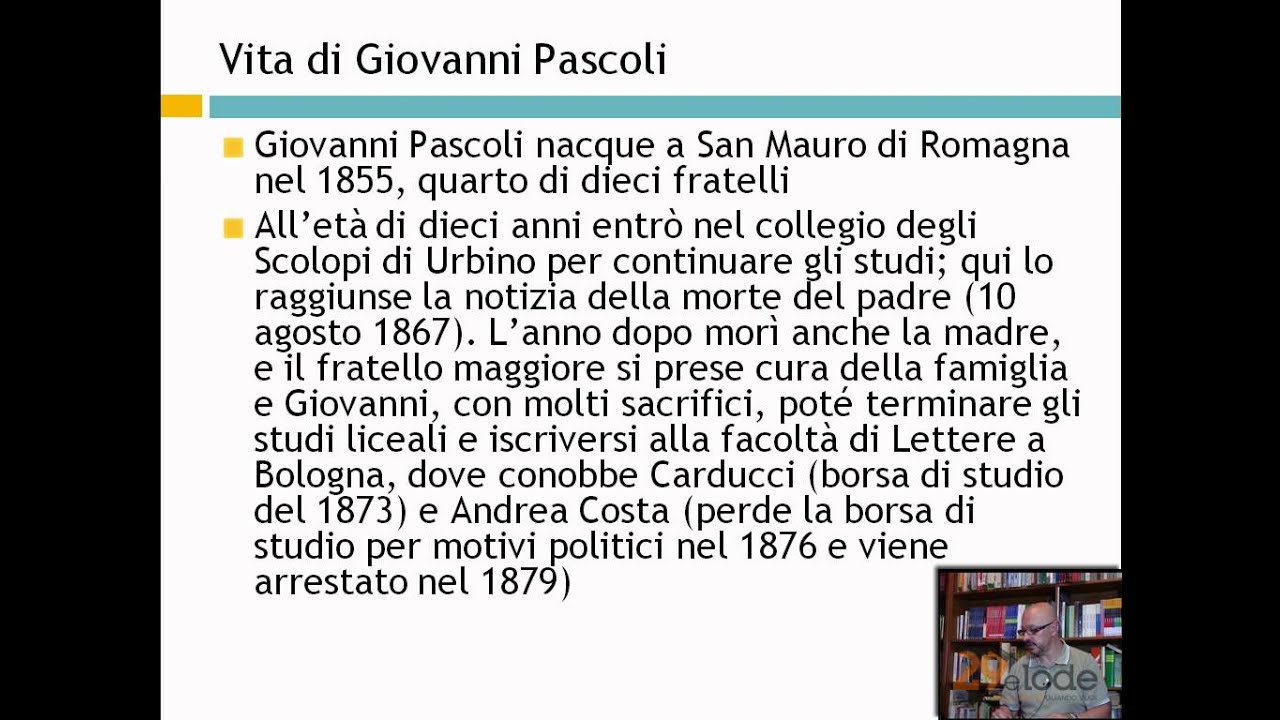 Vita di Giovanni Pascoli – Ripetizioni di Letteratura