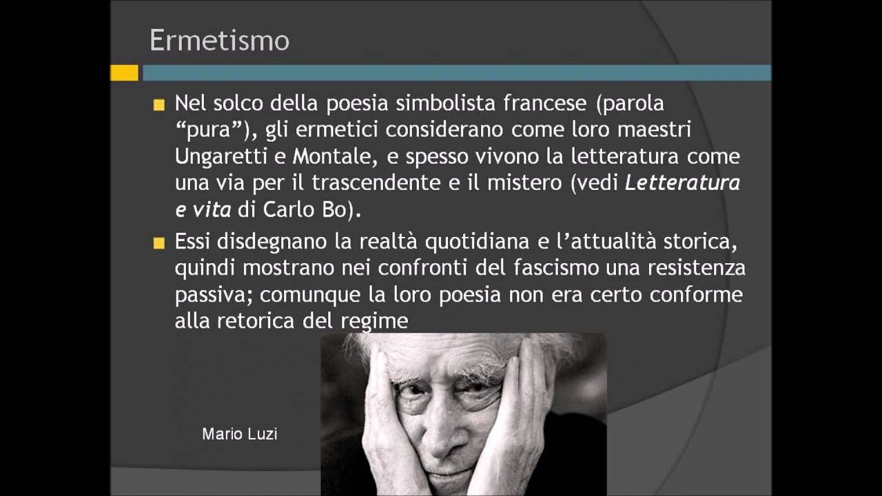 La corrente poetica dell’ermetismo
