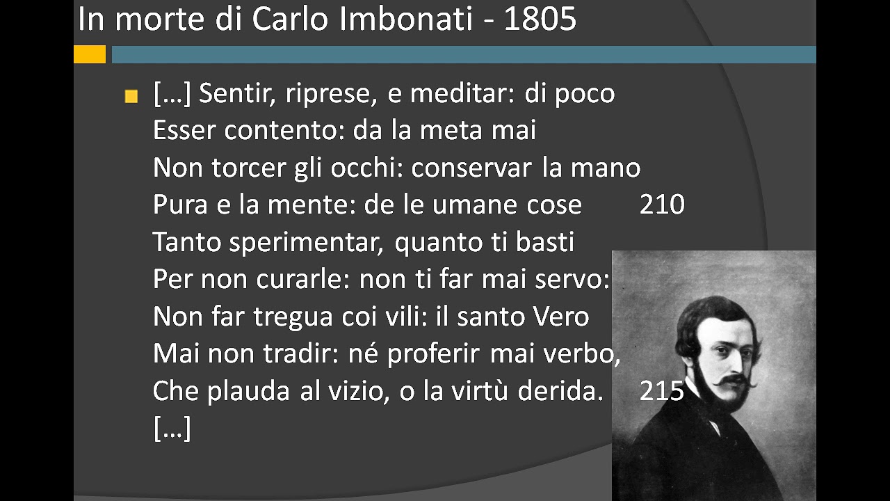 Capel bruno; alta fronte; occhio loquace di Alessandro Manzoni