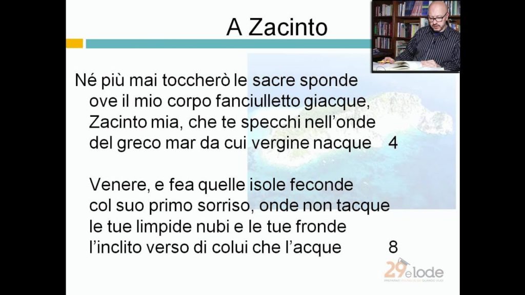 A Zacinto – Ugo Foscolo – Lezioni di Letteratura dell’Ottocento – 29elode.it