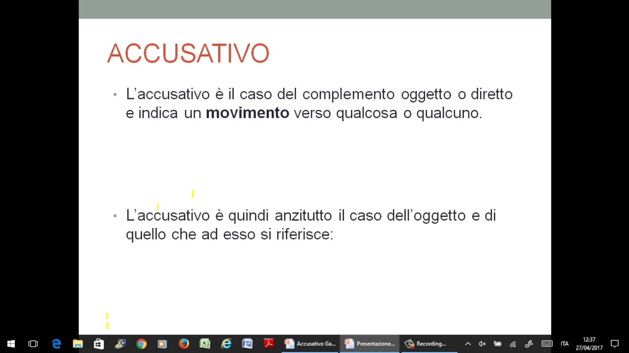 Funzioni e costrutti dell’accusativo