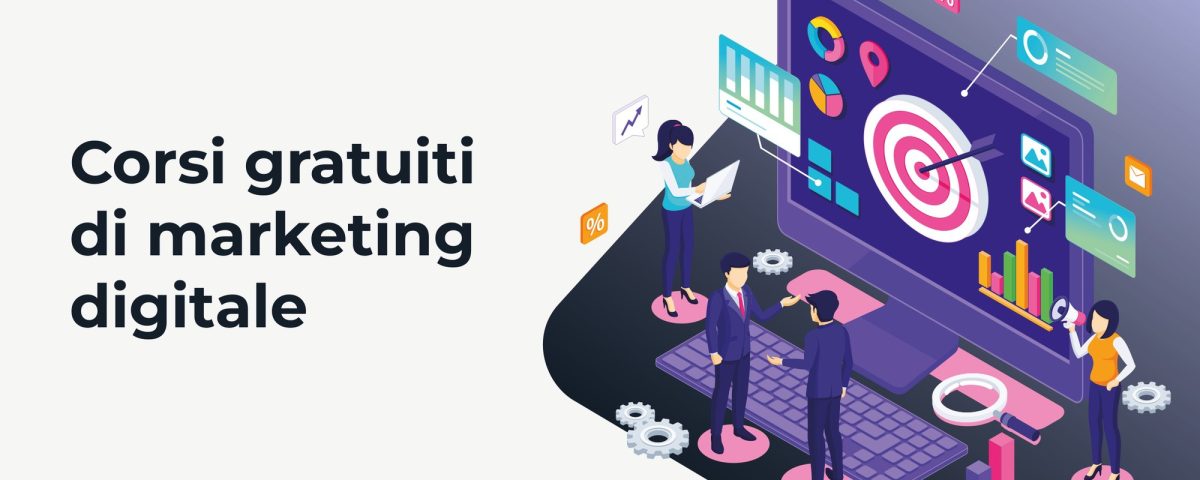 Rappresentazione stilizzata degli strumenti del digital marketing.