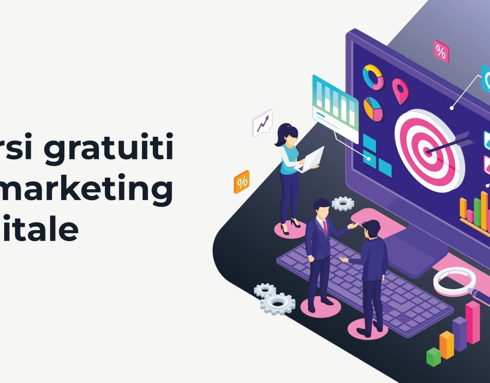 Rappresentazione stilizzata degli strumenti del digital marketing.