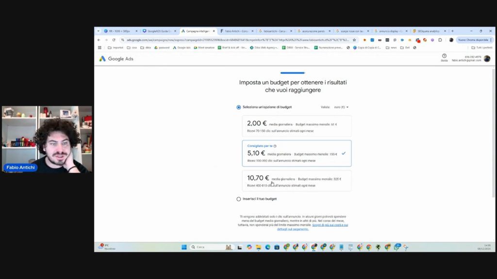 Schermata del corso video di Google Ads.